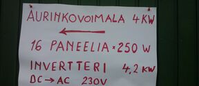 Aurinkovoimala-kyltti